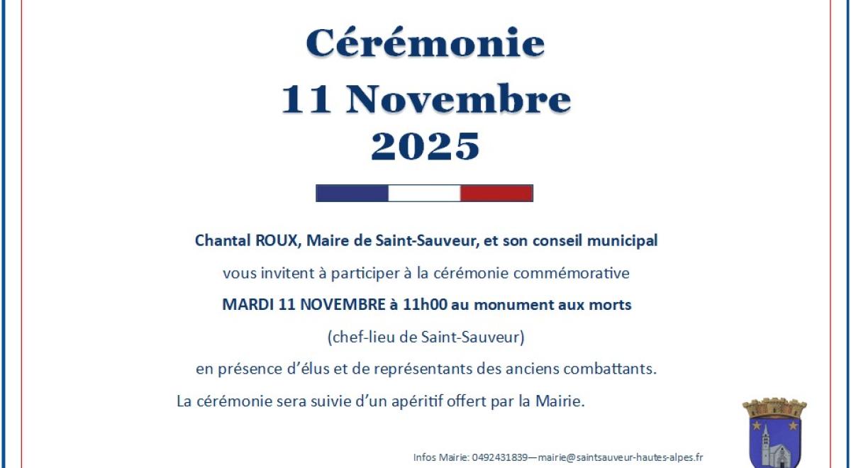 Cérémonie commémorative du 11 novembre 2025 Cérémonie commémorative du 11 novembre 2025