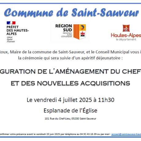 Inauguration de l’aménagement du chef-lieu  et des nouvelles acquisitions