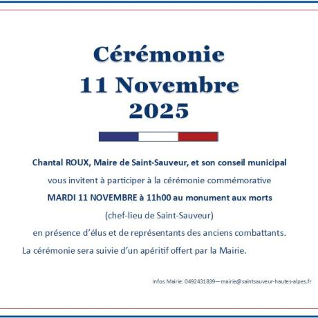 Cérémonie commémorative du 11 novembre 2025