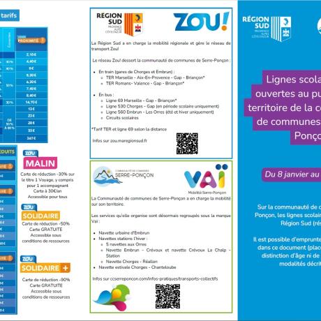 informations Zou! sur l'ouverture des lignes scolaires au public